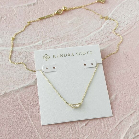 Kendra Scott Juliette White Crystal Gold Necklace - Picture 3 of 3
